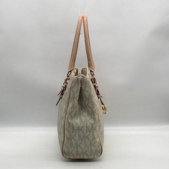 Michael Kors Vanilla Monogram Canvas Jet Set Work Tote Bag - Picture 3 of 11